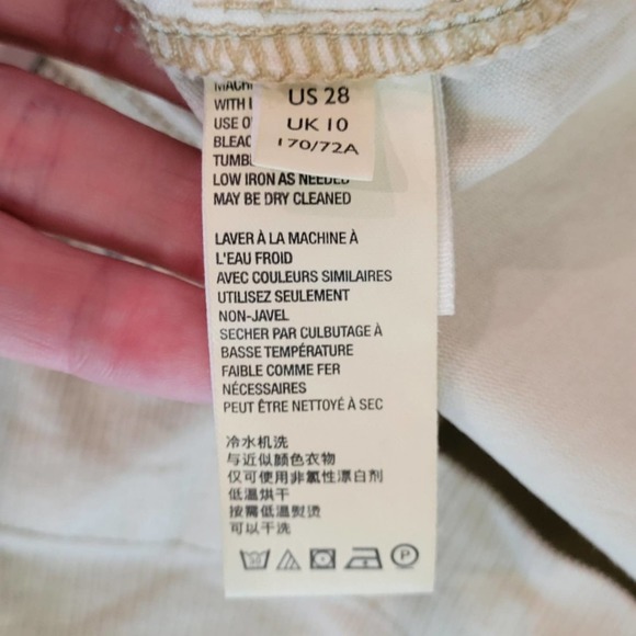 Free People I Want It All Skirt Ivory Zip Front Pencil Corduroy Pockets Size 28 - Picture 5 of 8